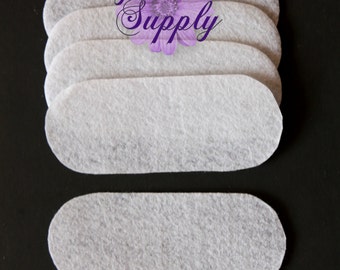 25 White Oval Felt Circles - 1" x 3.25" Felt Circle - Felt Circle - Die Cut Felt Circles - Oval Felt Circles...Felt Circles - DIY