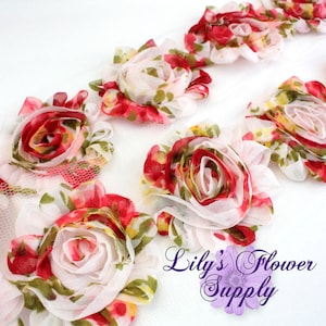1/2 Yard - Shabby Flower Trim - Shabby Rose trim - FLORAL  - Shabby Chic - Rose Trim - Wholesale