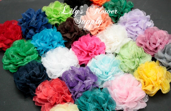 Chiffon lace deals flowers