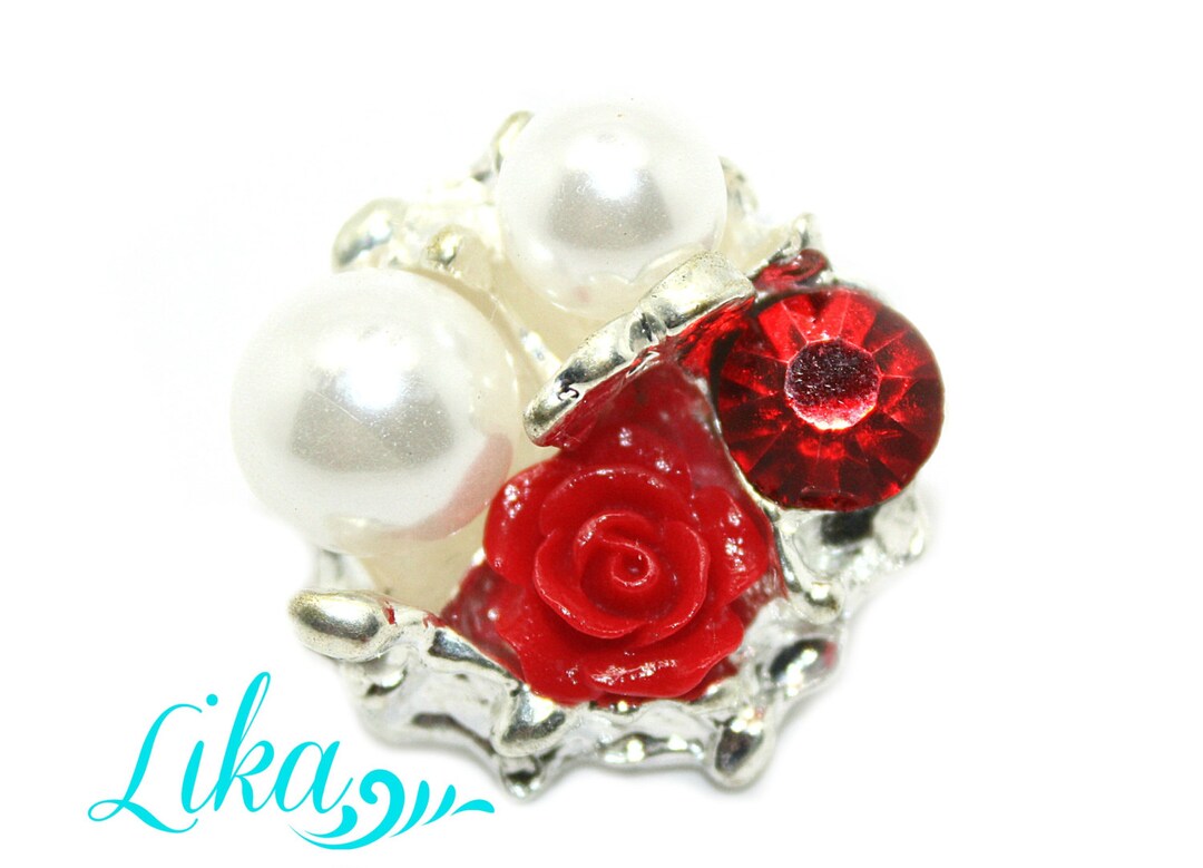 Rhinestone Button Vintage Rose Rhinestone Flatback Rhinestone Button ...