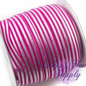 Fold Over Elastic, FOE, Foldover Elastic, Elastic By Yard, FOE Elastic, 5/8 Elastic, Wholesale Elastic, Fuchsia Silver Elastic, FOE