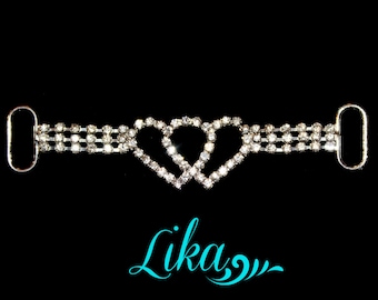 Rhinestone Connector -  Clear Rhinestone Connector - Silver Connector - Headband Connector - Bikini Connector - Supply - RC11