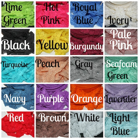 Multi Pack Stretch Lace Elastic 1" Elastic - 1 Inch Stretch Lace - Lace for Headbands - Wholesale Headbands - U Pick Colors and Length
