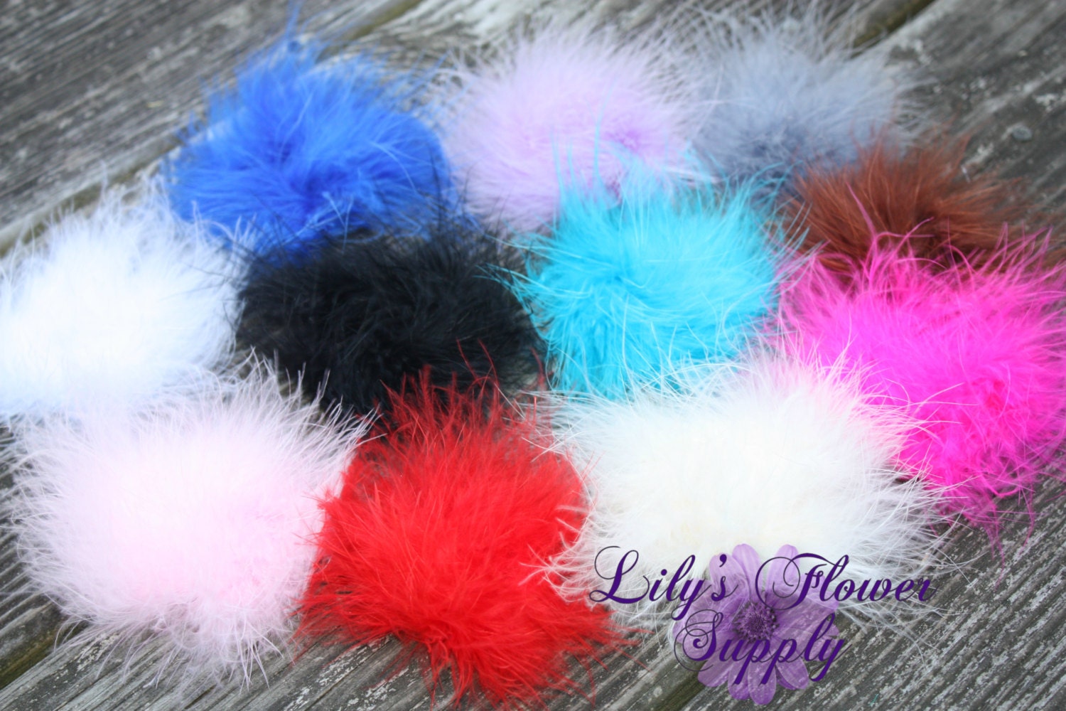 Grab Bag Marabou Feather Puffs BOA Feathers Marabou Feathers Set of 10, 25,  50, or 100 Puffs Grab Bag Assorted Colors Wholesale 