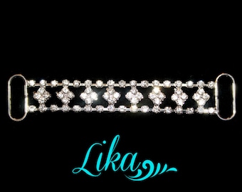 Rhinestone Connector -  Clear Rhinestone Connector - Silver Connector - Headband Connector - Bikini Connector - Supply - RC5