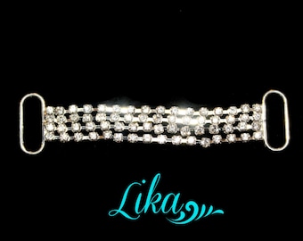 Rhinestone Connector -  Clear Rhinestone Connector - Silver Connector - Headband Connector - Bikini Connector - Supply - RC6