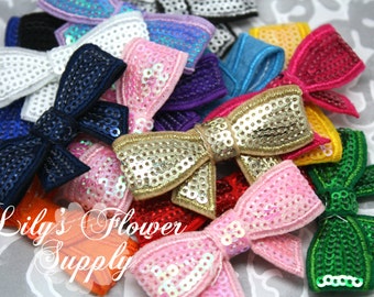 Grab Bag Mini Sequin Bows - Arcos de lentejuelas al por mayor - Usted elige el color - Bow Knot Applique - Sequin bow headband - Clip Sequin Bow - Mini Bows