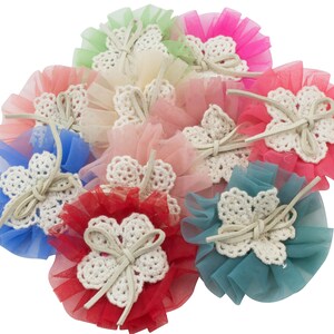 Chiffon Flowers - Folded Chiffon Rhinestone Flower - Folded Ballerina - Tutu Flower - Bow Flower - Kelli Collection - Choose Colors