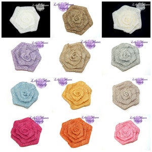 Flat Rolled Rosette Burlap Flowers - Burlap Flower - 2.75 Inches - Fabric Flower - Burlap  - Rolled flowers - Wholesale - supply - Wedding