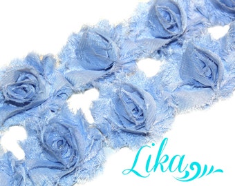 Blue Petite Shabby trim - Petite Flower Trim - Petite Shabby - Shabby Flower Trim - Small shabby trim - Blue - Shabby Chic