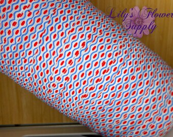 4th of July FOE -Wavy Fold Over Elastic - Red Blue White- Wholesale Elastic-Hair Ties Elastic -5/8 FOE - Choice of 5 or 10 Yards