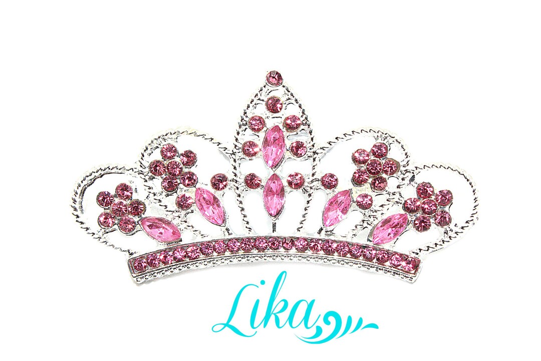 Hot Pink Rhinestone Crown Crown Flat Back Rhinestone Rhinestone Crown