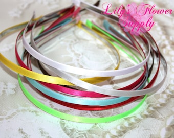 Satin Lined Headbands - Choose Colors - Baby headbands - Wholesale Headbands - Satin Covered Headbands- Metal Headbands - Satin Headbands