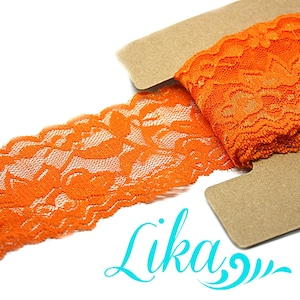 Stretch Orange Lace - 2 Inch Wide Stretch Lace by  Yard - Stretch Lace - Lace for Headbands - Wholesale Headbands - 3, 5, or 10 Yards