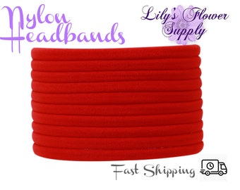 Diademas rojas, diademas de nylon para bebé, diademas de nylon a granel, suministro de diademas, diademas DIY Baby. Diadema de nylon, diademas DIY