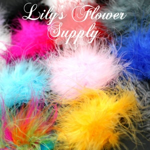 Marabou Feather Puffs Set of 10 You Choose Colors Feather Puff Marabou Puff Marabou Feather Marabou Feather Wholesale image 3