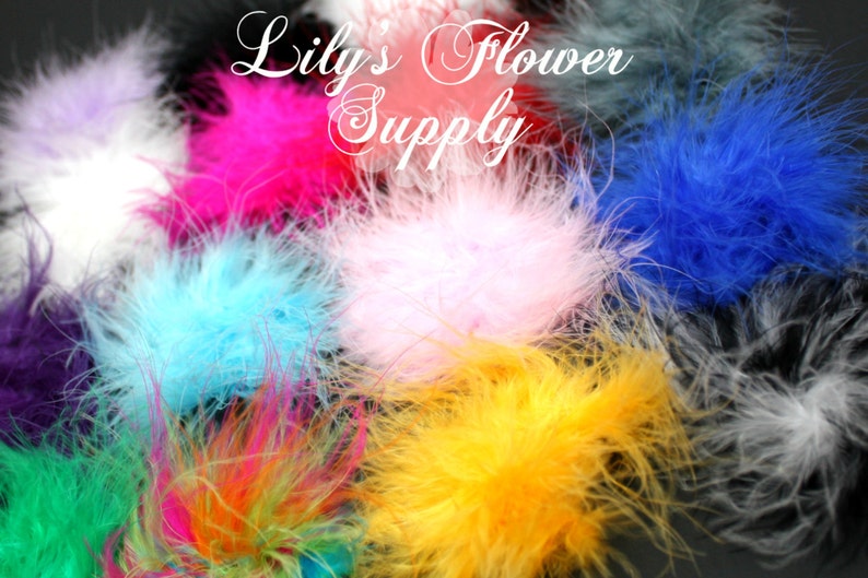 Marabou Feather Puffs Set of 10 You Choose Colors Feather Puff Marabou Puff Marabou Feather Marabou Feather Wholesale image 3