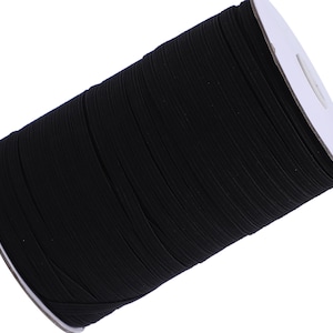 Black 1/4 inch Elastic for sewing 6mm Elastic for Face Mask - Skinny Elastic By Yard Thin Elastic - DIY Face Mask Roll Band Rope Cord