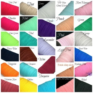 1/8 inch Elastic 3mm Cord Rope - Mask Supply - Skinny Elastic By Yard - Thin Elastic - DIY - Headbands - Elastic for Face Mask Making