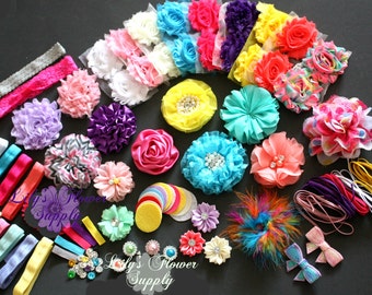 Baby Shower Headband Kit - Party Collection - Hair Bow Kit - Baby Shower Headband Station Kit - Birthday Party - 32 Headbands 5 Clips