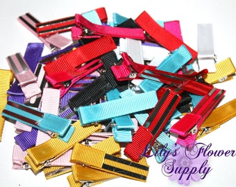 Grab Bag Lines Clips - Partially Lined Clips - Alligator Hair Clips - Choose the Quantity - Double Prong - 45 mm