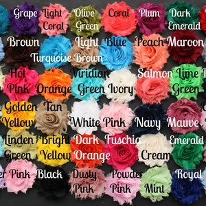 Shabby Flowers - Chiffon Flowers -  56 Colors - Shabby Chic - Wholesale Shabby Flowers - U Choose Colors - 1/2 or 1 yard
