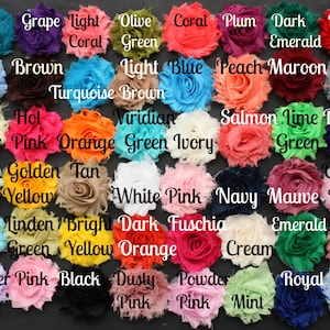 Shabby Flowers - Chiffon Flowers -  56 Colors - Shabby Chic - Wholesale Shabby Flowers - U Choose Colors - 1/2 or 1 yard