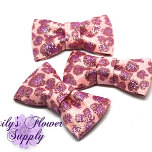 3 Inch Pink Leopard Sequin Bows - Wholesale Sequin Bows - New Style - Bow Knot Applique - Sequin bow headband  - Clip Sequin Bow