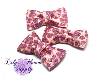 3 pulgadas rosa leopardo lentejuelas arcos - arcos de lentejuelas al por mayor - nuevo estilo - nudo de arco Applique - diadema de arco de lentejuela - clip sequin bow