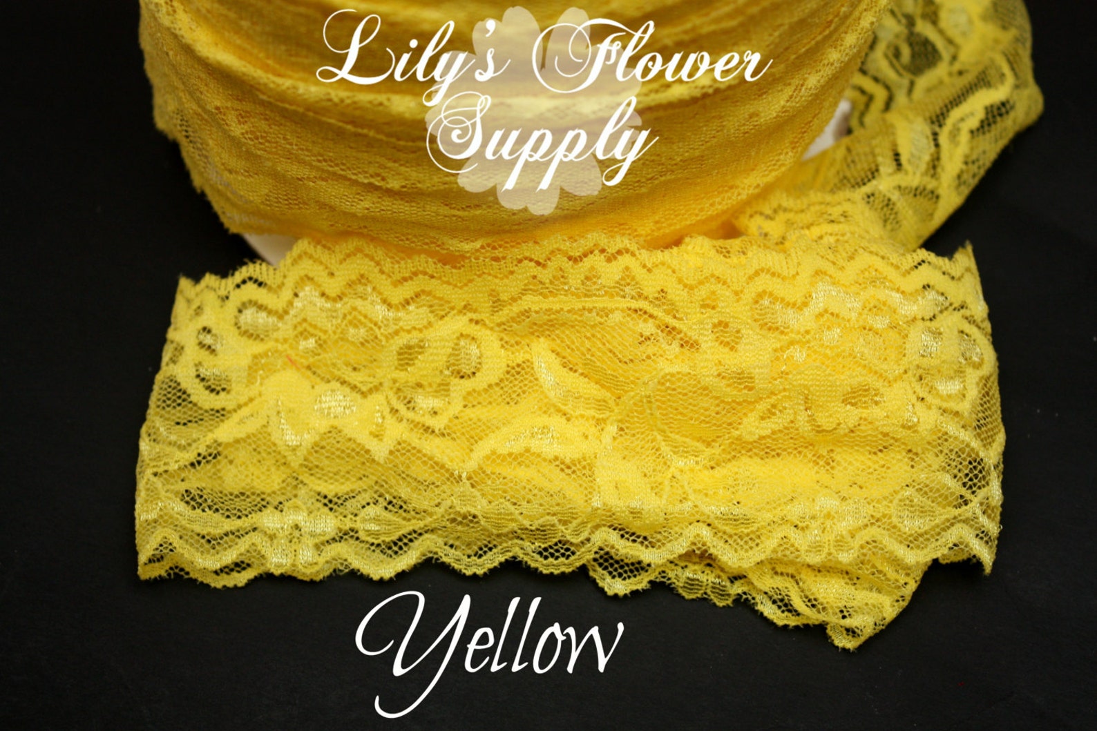 Stretch Yellow Lace 2 Inch Wide Stretch Lace by the Yard Etsy