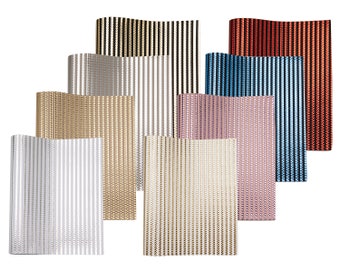 Patterned Gold Stripe Leather FULL Sheets, 8 x 13 inches, Bow Supplies, Leather Sheets, Synthetic Leather Fabric Sheet, Faux Leather Sheets
