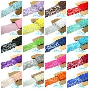 Multi Pack Stretch Lace Elastic - 2 Inch Stretch Lace - Lace for Headbands - Wholesale Headbands - U Pick Colors and Length