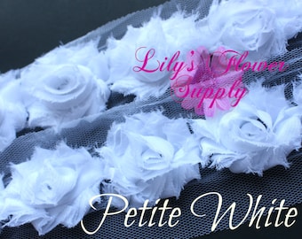 1 Yard - Petite Shabby trim - Petite Flower Trim - Petite Shabby - Shabby Flower Trim - Small shabby trim - White - Shabby Chic - Wholesale