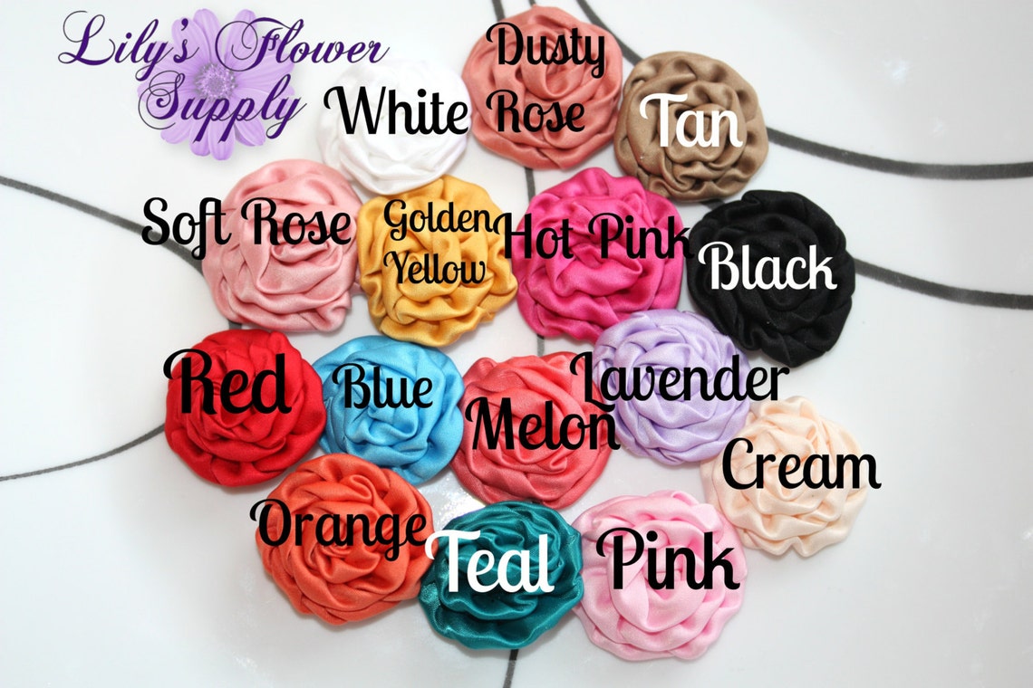 Mini Rolled Rosette - Choose Quantity - Satin Rolled Rosette - Satin ...