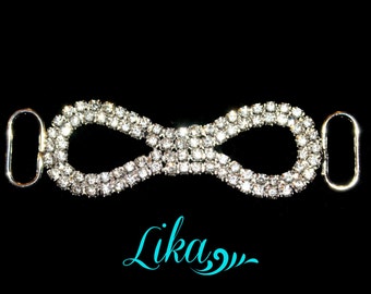 Rhinestone Connector -  Clear Rhinestone Connector - Silver Connector - Headband Connector - Bikini Connector - Supply - RC46