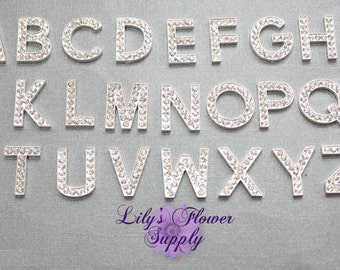 Letras de diamantes de imitación, Elija la letra Elija la cantidad, Letras de diamantes de imitación, Adorno de diamantes de imitación con parte posterior plana, Diamantes de imitación plateados y dorados