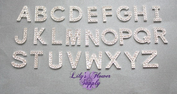 Letters Rhinestone, Choose letter Choose Quantity,  Rhinestone letters, Flatback Rhinestone Embellishment, Rhinestone Silver and Gold