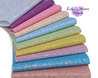 Chunky Glitter FULL Sheets, 8 x 13 inches Chunky Glitter, Bow Supplies, Cricut Leather Sheets, Synthetic Leather Chunky Glitter Fabric Sheet