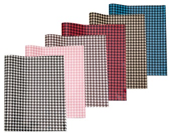 Houndstooth Leather FULL Sheets, 8 x 13 inches, Bow Supplies, Cricut Leather Sheets, Synthetic Leather Fabric Sheet, Faux Leather Sheets