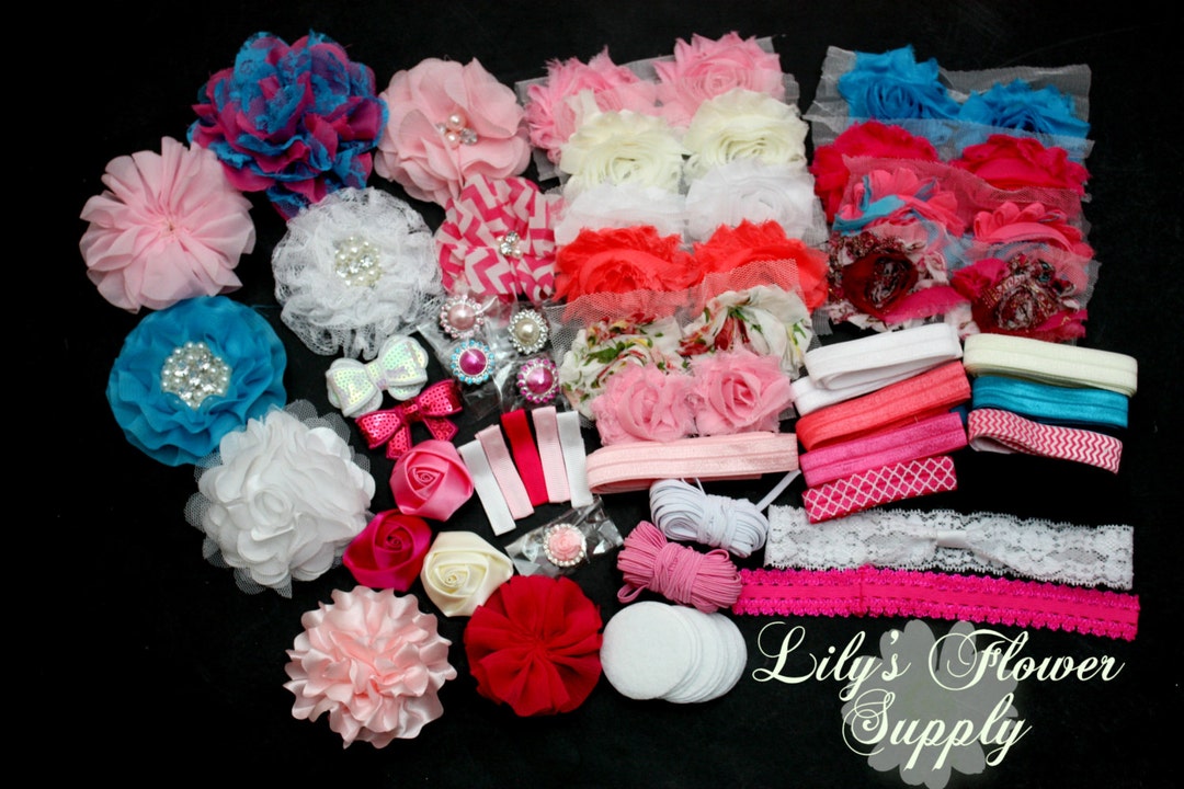Baby Shower Headband Kit Deluxe DIY Hair Bow Kit Baby Shower Headband