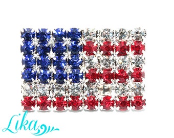 Amerikaanse vlag strass-knop - 4 juli strass - plaksteen strass - Kies hoeveelheid - metalen strass - Amerikaans - groothandel