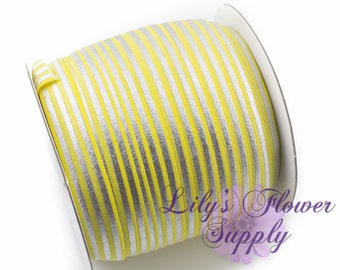 Fold Over Elastic, FOE, Foldover Elastic, Elastic By Yard, FOE Elastic, 5/8 Elastic, Wholesale Elastic, Yellow Silver Elastic, Printed