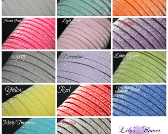 Frosted Glitter Elastic - 3/8 falten elastisch - FOE - Foe Elastic - Foldover Elastic - Elastische Schüttware - Glänzendes elastisches - U-Pick-Farben