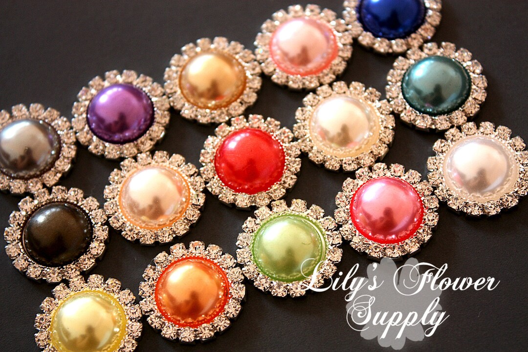Rhinestone Button - Metal Rhinestone - Pearl Rhinestone - Rhinestones ...