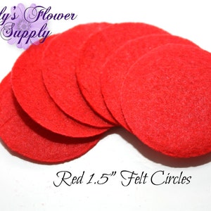 25 Red Felt Circles 1.5 Inches - Felt Circle - Extra Large Felt Circle - Die Cut Felt Circles - Felt Circles...Felt Circles - DIY