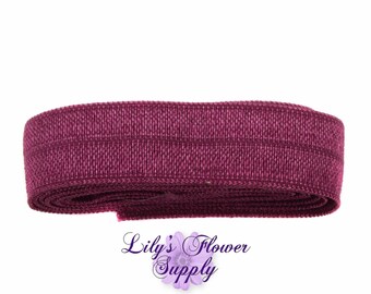 Fold Over Elastic, 5/8 Elastic, FOE, Foldover Elastic, Elastic By Yard, Stretch Elastic, Wholesale Elastic, Elastic, ROSE WINE EL96