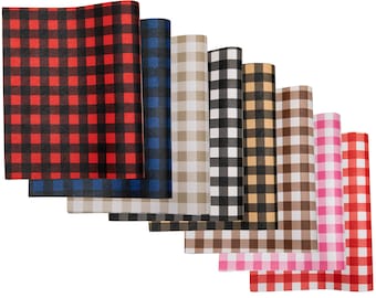 Buffalo Plaid Faux Leather FULL Sheets, 8 x 13 inches Faux Leathers, Cricut Leather Sheets, Synthetic Leather, Leather Fabric Sheets