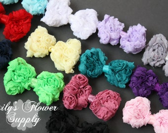 Mini Chiffon Rosette Bows - Rosette Bows - 2.5"- Wholesale Fabric Bows - Wholesale Chiffon Bow - Fabric Bows - DIY Bows - Bows for Headband