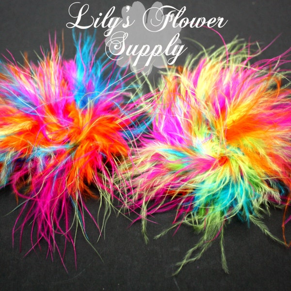 Marabou Feather Puffs - Set of 2 - Rainbow - Feather Puff