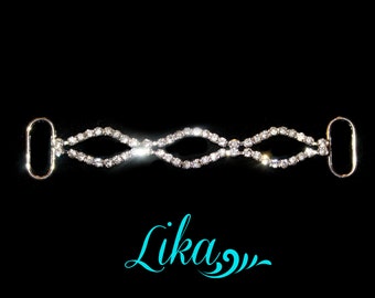 Rhinestone Connector -  Clear Rhinestone Connector - Silver Connector - Headband Connector - Bikini Connector - Supply - RC13